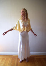 Load image into Gallery viewer, 1930s silk satin and lace bed jacket . vintage 30s lingerie . flexible size