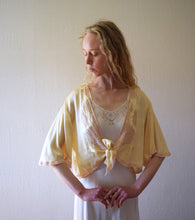 Load image into Gallery viewer, 1930s silk satin and lace bed jacket . vintage 30s lingerie . flexible size