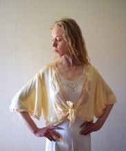 Load image into Gallery viewer, 1930s silk satin and lace bed jacket . vintage 30s lingerie . flexible size