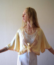 Load image into Gallery viewer, 1930s silk satin and lace bed jacket . vintage 30s lingerie . flexible size