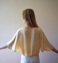 Load image into Gallery viewer, 1930s silk satin and lace bed jacket . vintage 30s lingerie . flexible size