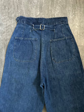 Load image into Gallery viewer, 1940s WAVES jeans . WWII naval buckle back denim . 26 waist