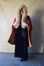 Load image into Gallery viewer, 1920s stenciled cape . vintage 20s silk velvet coat . one size