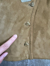 Load image into Gallery viewer, 1930s suede leather jacket . vintage appliqué jacket . size small to medium