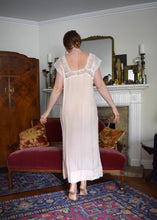 Load image into Gallery viewer, 1920s silk chiffon and lace chemise dress . size small to m/l