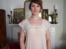 Load image into Gallery viewer, 1920s silk chiffon and lace chemise dress . size small to m/l