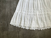 Load image into Gallery viewer, Antique embroidered petticoat . vintage white skirt . size xs
