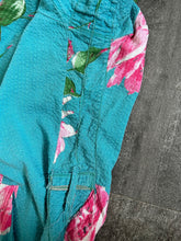 Load image into Gallery viewer, 1940s rose print dress . vintage 40s seersucker dress . size xl