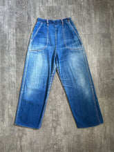 Load image into Gallery viewer, Vintage 1950s side zip denim pants . 50s jeans . 26-28 waist