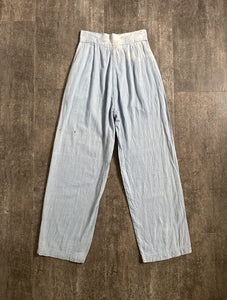 1930s 1940s jeans . vintage 30s light blue sportswear pants . size xs