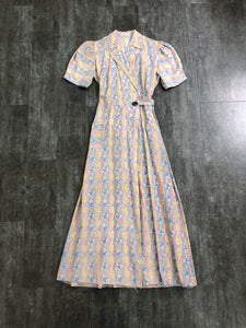 1930s dressing gown . vintage 30s house dress . size xs to s/m
