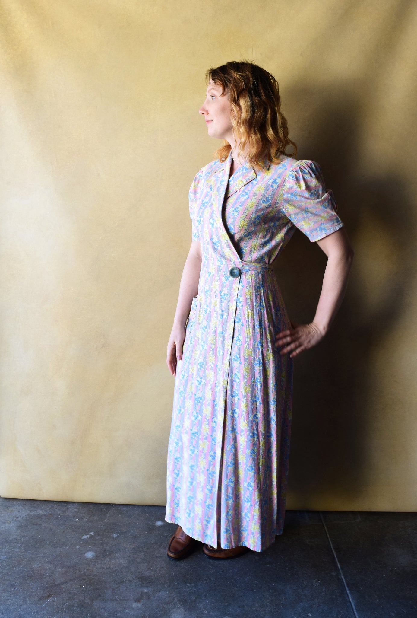 1930s dressing gown . vintage 30s house dress . size xs to s/m bluefennel 1930s dressing gown . vintage 30s house dress . size xs to s/m bluefennel