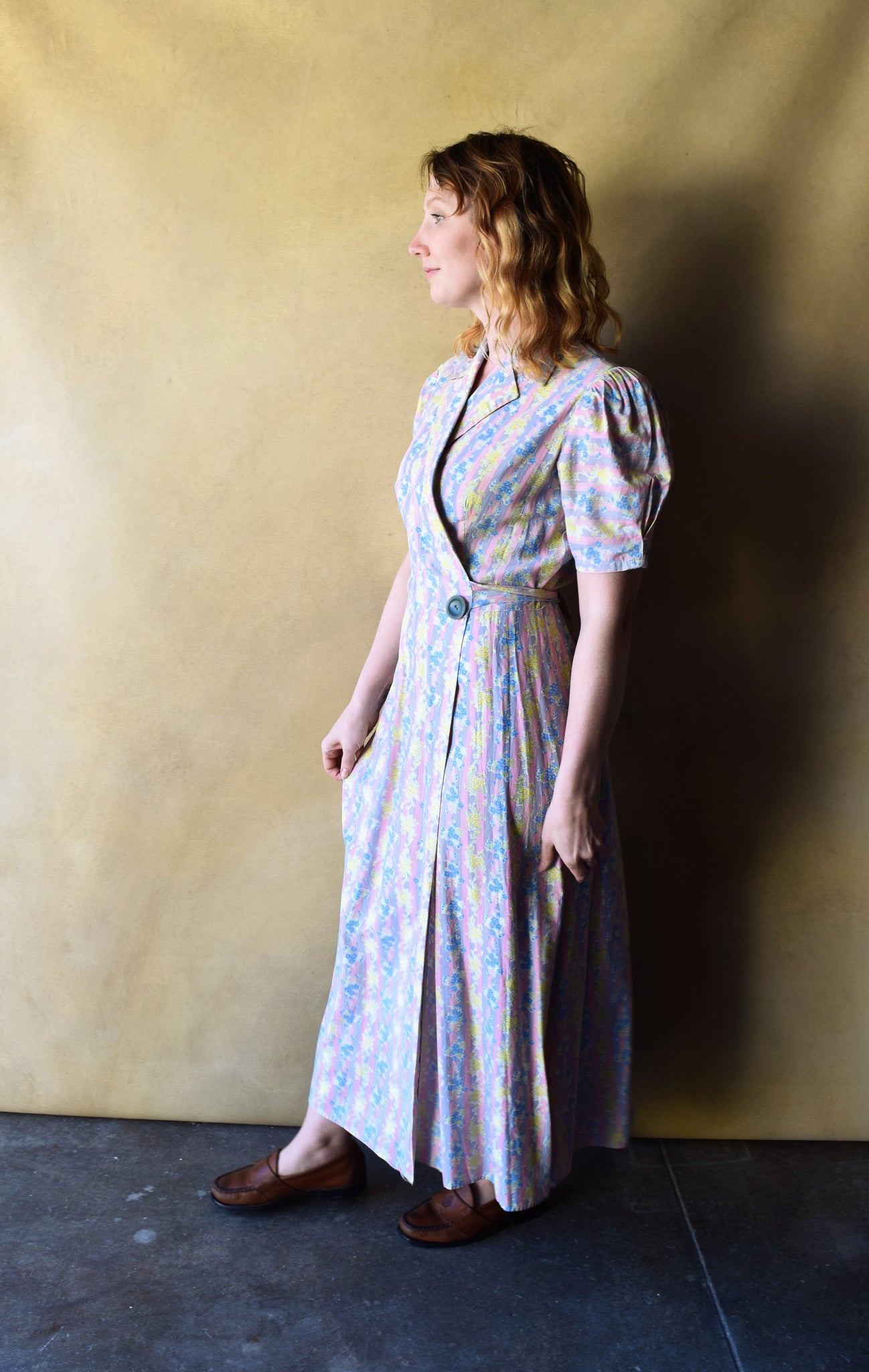 1930s dressing gown . vintage 30s house dress . size xs to s/m bluefennel 1930s dressing gown . vintage 30s house dress . size xs to s/m bluefennel