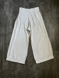 1930s striped pants . vintage 30s fall front trousers . 30-31 waist