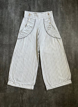 Load image into Gallery viewer, 1930s striped pants . vintage 30s fall front trousers . 30-31 waist