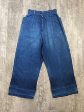 Load image into Gallery viewer, 1940s wide leg jeans . vintage 40s denim . 24-25 waist