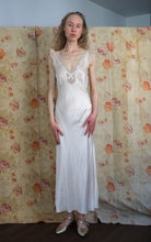 Load image into Gallery viewer, 1940s satin slip dress . bias cut vintage nightgown . Size xs to xs/small