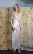 Load image into Gallery viewer, 1940s bias cut slip dress . vintage satin gown . size xs to s/m