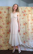 Load image into Gallery viewer, 1930s silk chiffon gown . vintage bias cut dress .size xs to small