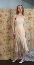 Load image into Gallery viewer, 1930s silk slip dress . lace and satin slip . size small to s/m
