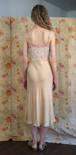 Load image into Gallery viewer, 1930s silk slip dress . lace and satin slip . size small to s/m