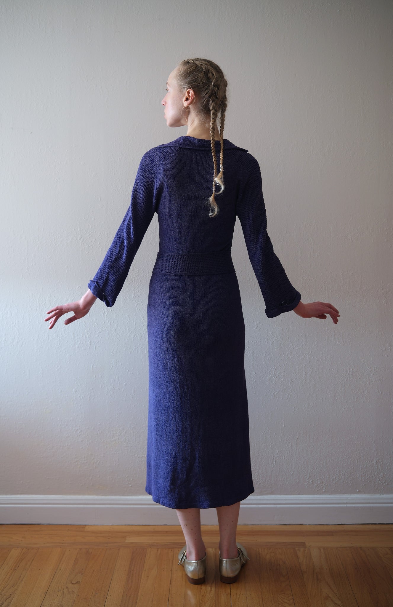 1930s rayon knit dress . vintage knitwear . size xs to s/m bluefennel 1930s rayon knit dress . vintage knitwear . size xs to s/m bluefennel