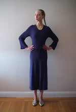 Load image into Gallery viewer, 1930s rayon knit dress . vintage knitwear . size xs to s/m