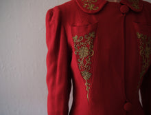 Load image into Gallery viewer, 1930s 1940s wool coat . vintage jacket . size xs