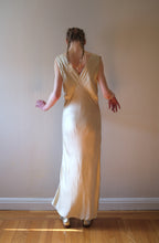Load image into Gallery viewer, 1930s silk satin bias cut gown . vintage wedding dress . size small to medium