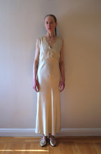 Load image into Gallery viewer, 1930s silk satin bias cut gown . vintage wedding dress . size small to medium