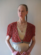 Load image into Gallery viewer, 1930s 1940s beaded bolero . vintage jacket . size medium to large