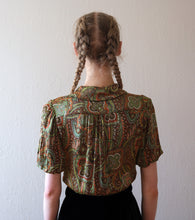 Load image into Gallery viewer, 1930s 1930s liquid satin blouse . vintage rayon top . size xs to small