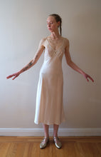 Load image into Gallery viewer, 1930s silk slip dress . vintage 30s bias cut slip . size xs to xs/small