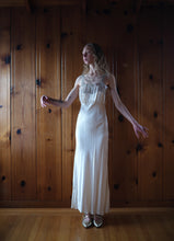 Load image into Gallery viewer, 1940s silk lingerie dress . vintage nightgown . size xs to small