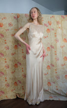 Load image into Gallery viewer, 1930s silk satin lingerie gown . vintage slip dress . size xs to small