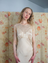Load image into Gallery viewer, 1930s silk satin lingerie gown . vintage slip dress . size xs to small