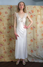 Load image into Gallery viewer, 1940s satin slip dress . bias cut vintage nightgown . Size xs to xs/small