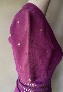 1940s studded dress . vintage 40s dress . size xs to xs/s