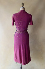 Load image into Gallery viewer, 1940s studded dress . vintage 40s dress . size xs to xs/s