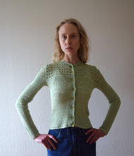 Load image into Gallery viewer, 1930s cardigan . vintage 30s cotton chenille sweater . size xs to small
