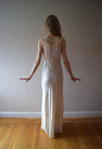 1930s silk and lace gown . vintage slip dress . size xs