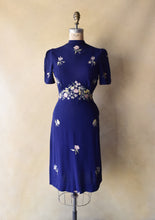 Load image into Gallery viewer, RESERVED . Late 1930s embroidered dress . 30s 40s dress . size xs to s