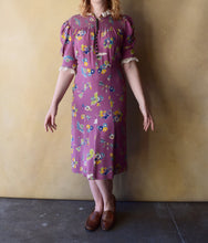 Load image into Gallery viewer, 1930s silk dress . vintage 30s dress . size m to m/l