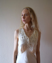 Load image into Gallery viewer, 1930s hand embroidered silk bias cut gown . size small to medium