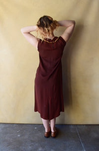 1930s rayon dress . vintage 30s dress . size xs to s