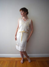 Load image into Gallery viewer, 1920s silk slip dress . vintage 20s chemise . size xs to small