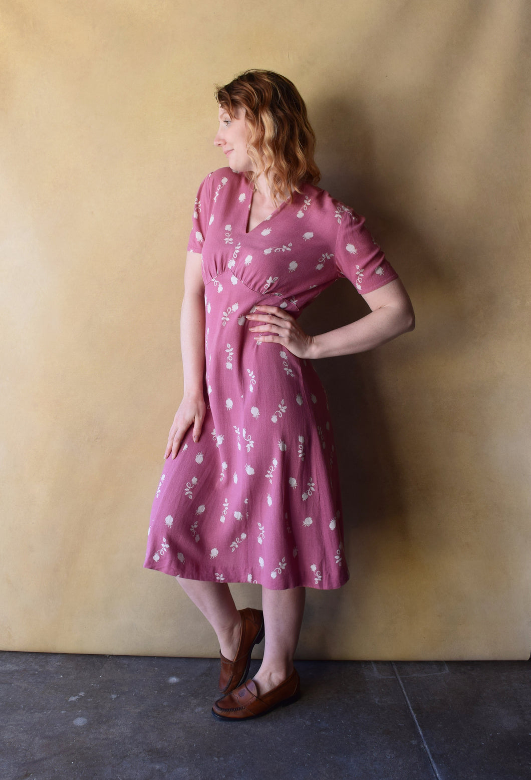 1930s 1940s dress . vintage 30s 40s dress . size m to m/l