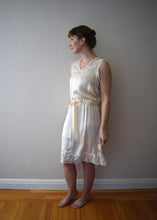 Load image into Gallery viewer, 1920s silk slip dress . vintage 20s chemise . size xs to small