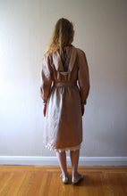 Load image into Gallery viewer, 1940s hooded raincoat . vintage 40s satin trench coat . size small to large