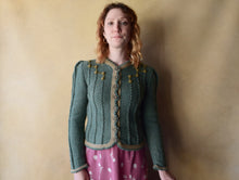 Load image into Gallery viewer, 1980s hand knit sweater . Wolkenstricker Bavarian cardigan . size xs to s/m